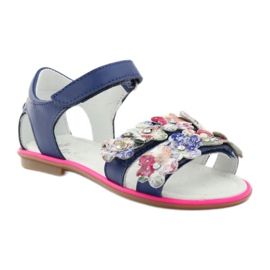 Sandalias gladiadoras Bartek 19168 azul marino multicolor rosa multicolor 1