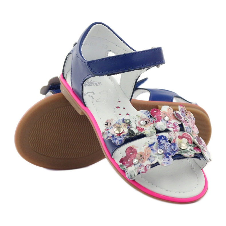 Sandalias gladiadoras Bartek 19168 azul marino multicolor rosado multicolor 3