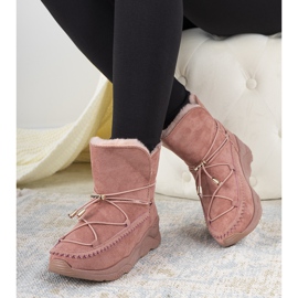 Botas para la nieve de canalé Pink Carrera rosa 1