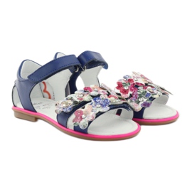 Sandalias gladiadoras Bartek 19168 azul marino multicolor rosa multicolor 4