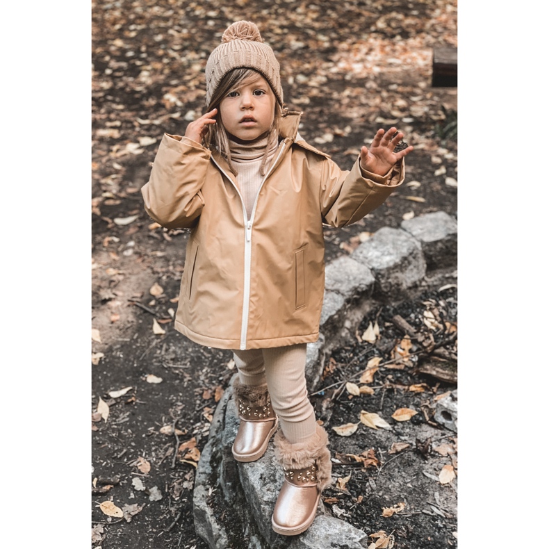 FR1 Botas de nieve para niños con piel Rosa Dorado Bonni rosado 1