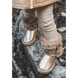 FR1 Botas de nieve para niños con piel Rosa Dorado Bonni rosado 10