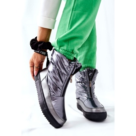 S.Barski Botas de nieve cálidas monile grises para mujer plata 7
