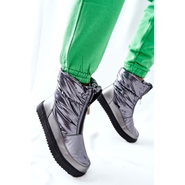 S.Barski Botas de nieve cálidas monile grises para mujer plata 5