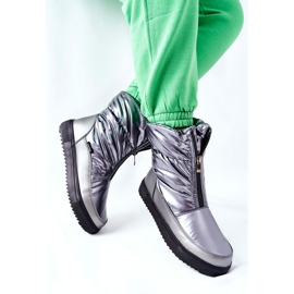 S.Barski Botas de nieve cálidas monile grises para mujer plata 4
