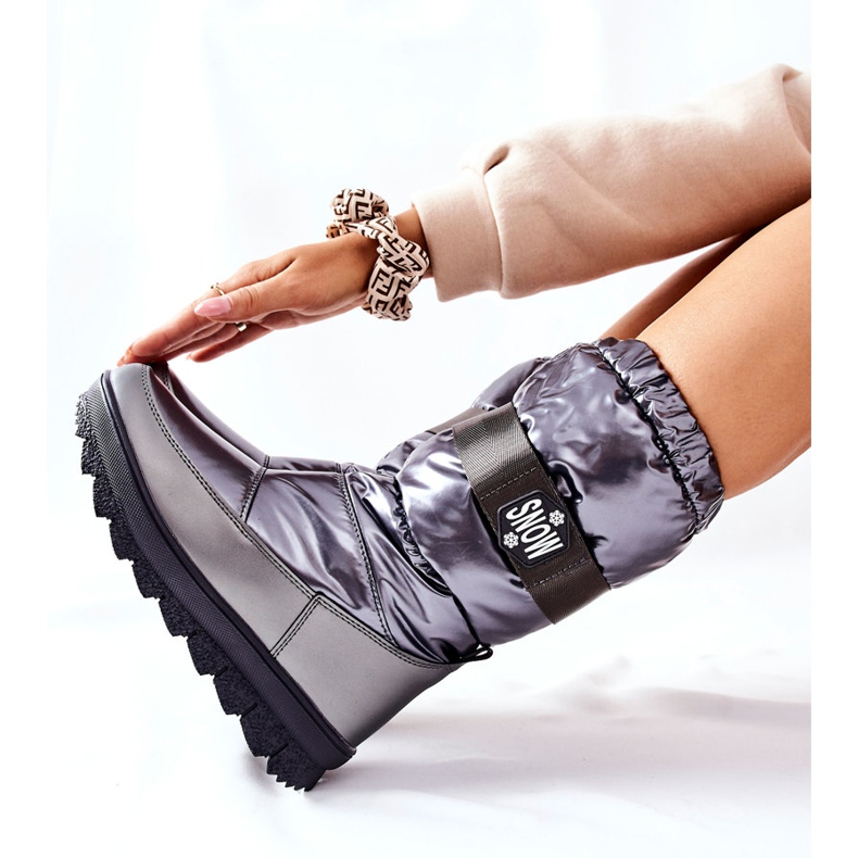 S.Barski Botas de nieve altas y cálidas para mujer Gris Eunousa plata 2