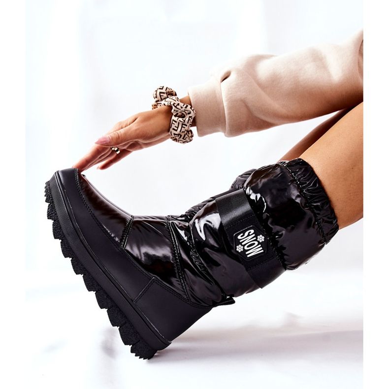 S.Barski Botas para la nieve cálidas de membrana alta para mujer Negro Eunousa 2