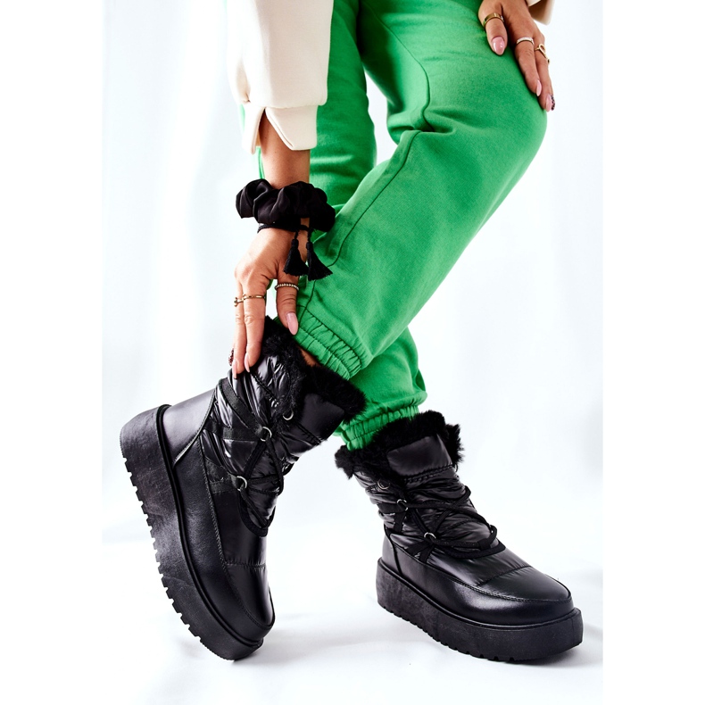 S.Barski Botas de nieve cálidas negras para mujer Black Gordian negro 2