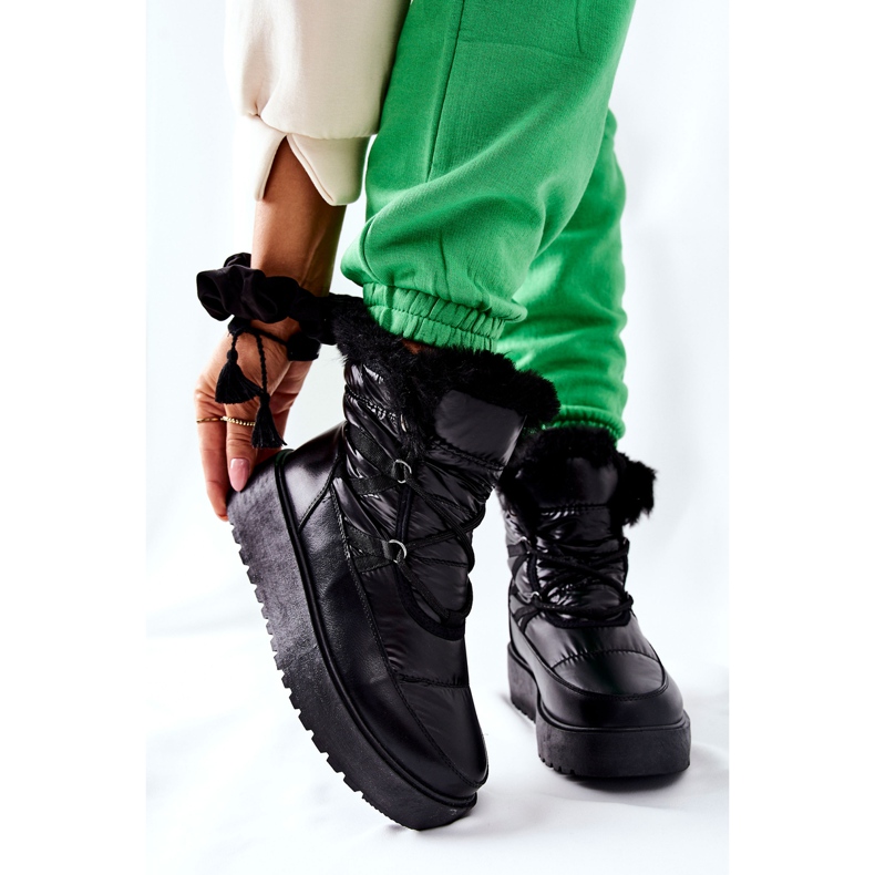 S.Barski Botas de nieve cálidas negras para mujer Black Gordian negro 1