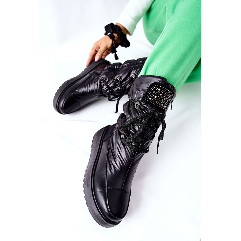 S.Barski Botas de nieve cálidas negras para mujer Chardonnay negro 1