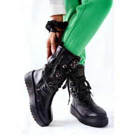 S.Barski Botas de nieve cálidas negras para mujer Chardonnay negro 5