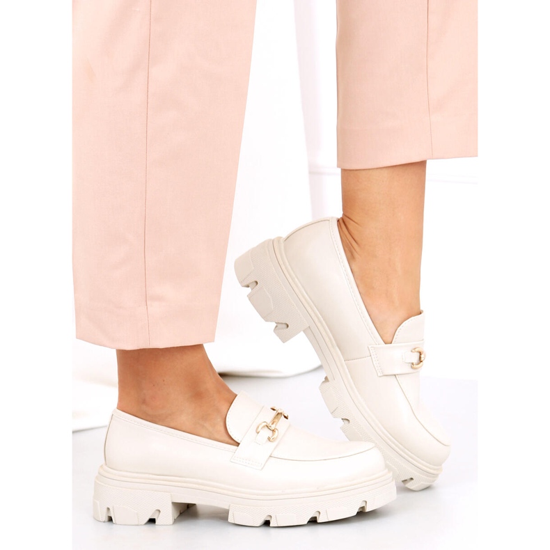Mocasines con suela gruesa YY11 Beige 2