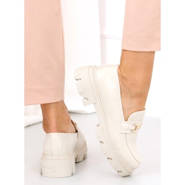 Mocasines con suela gruesa YY11 Beige 4