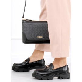 Negro YY11 Mocasines negros con suela gruesa 3