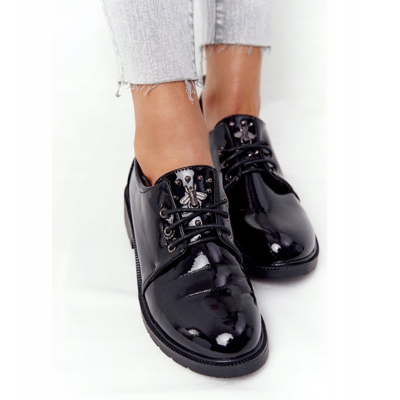 S.Barski Zapatos Lacados Lacados Oxfords De Mujer S. Barski Negro 2