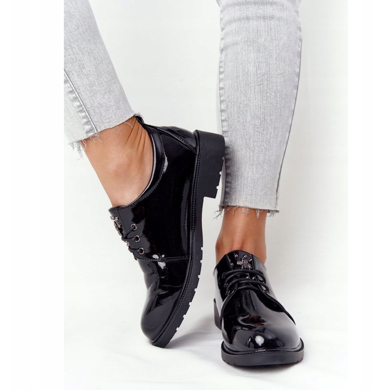 S.Barski Zapatos Lacados Lacados Oxfords De Mujer S. Barski Negro 3