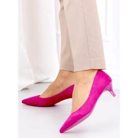 Zapatos de salón con tacón bajo Ann Fushia rosa 1