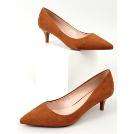 Zapatos de salón con tacón bajo Ann Camel marrón 3