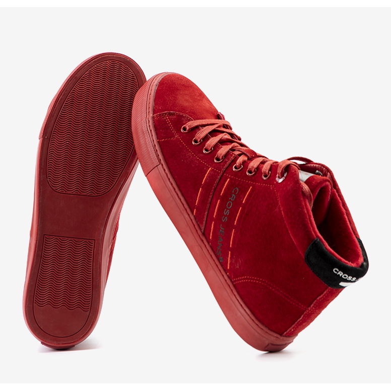Zapatillas de hombre rojas Cross Jeans Raya hasta el tobillo rojo 1