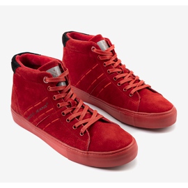 Zapatillas de hombre rojas Cross Jeans Raya hasta el tobillo rojo 3