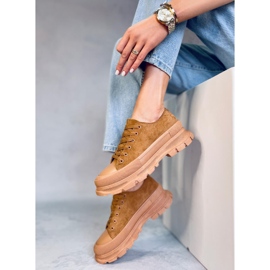 Zapatillas Lily Camel de suela alta marrón 5