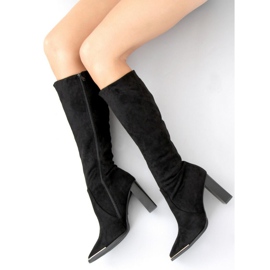 Botas de tacón de ante negro Clara 2 Botas de tacón de ante negro Clara 2