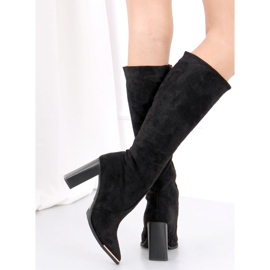 Botas de tacón de ante negro Clara 3