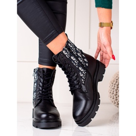 Goodin Botines con cordones y estampado negro 2