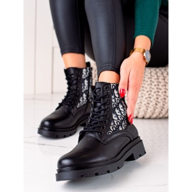 Goodin Botines con cordones y estampado negro 1