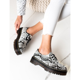 Sweet Shoes Zapatos en la plataforma con estampado de serpiente blanco negro 3