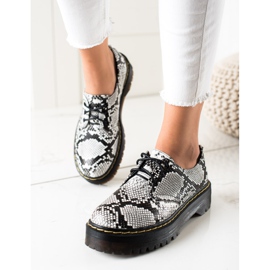 Sweet Shoes Zapatos en la plataforma con estampado de serpiente blanco negro 1