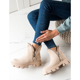 Sweet Shoes Botines de ante con cremallera beige 1
