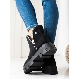 Sweet Shoes Botines de ante con cremallera negro 2