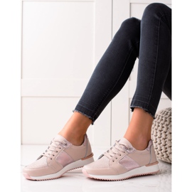 Zapatillas VINCEZA de piel en polvo rosa 1