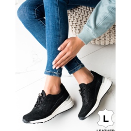 Deportivas de piel con purpurina VINCEZA negro 3