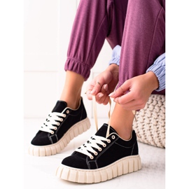 Sweet Shoes Zapatillas de gamuza en la plataforma negro 2