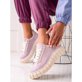 Sweet Shoes Zapatillas de gamuza en la plataforma violeta 2