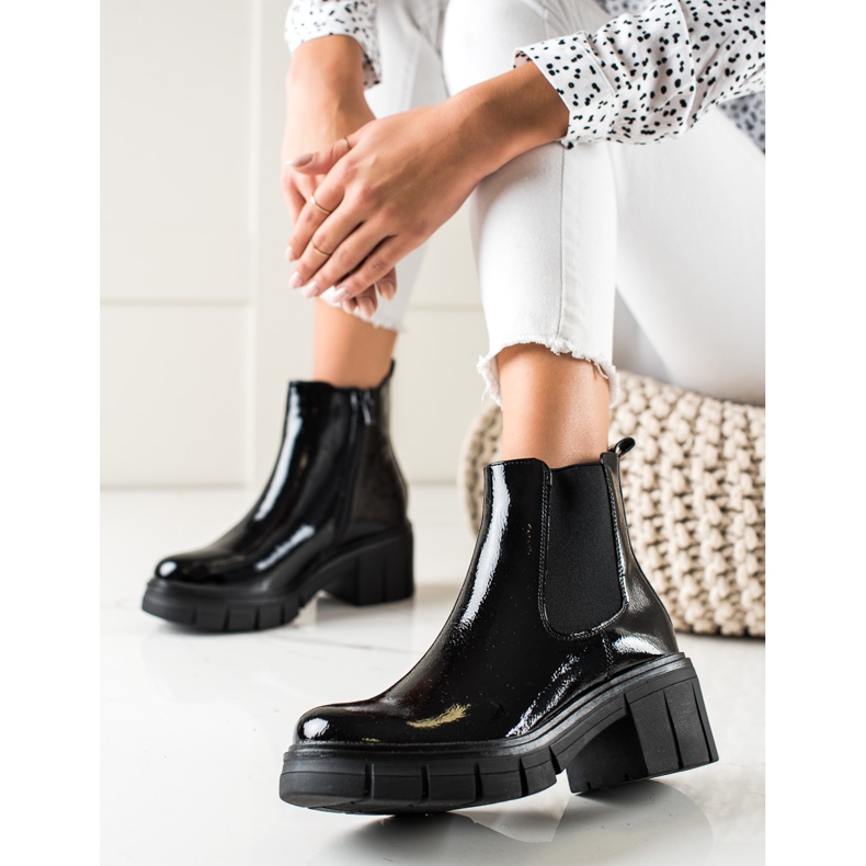 Filippo Botas de moda lacadas negro 2