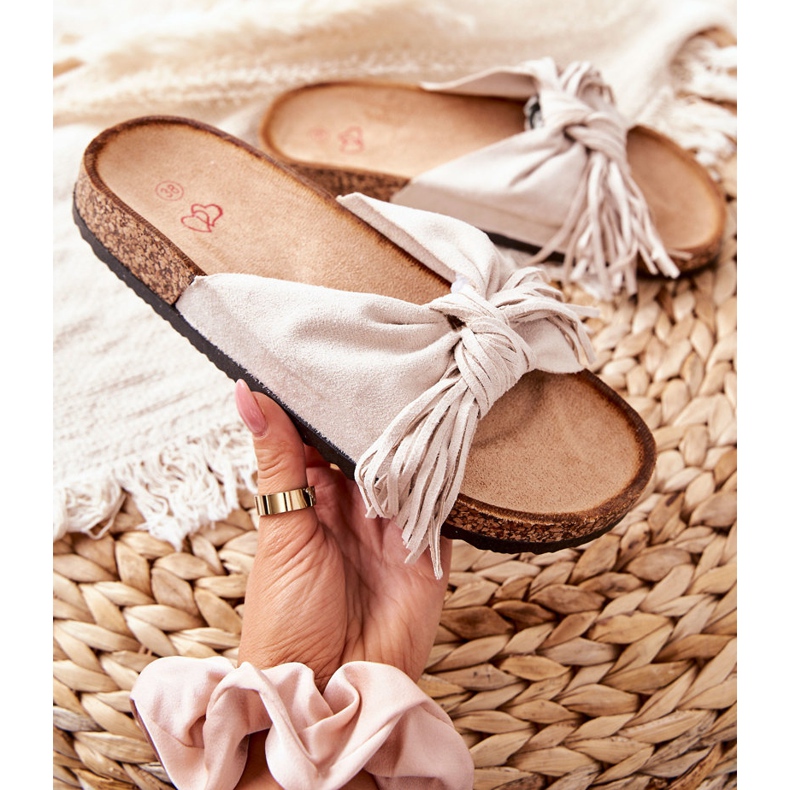 FW1 Pantuflas con suela de corcho beige Taryne 1