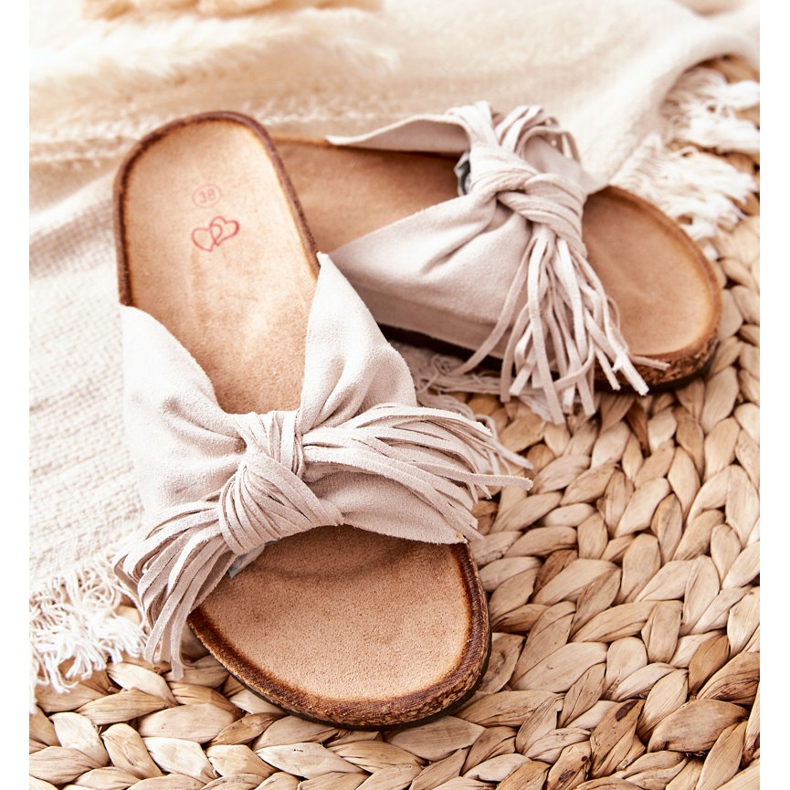 FW1 Pantuflas con suela de corcho beige Taryne 2