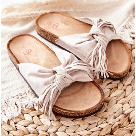 FW1 Pantuflas con suela de corcho beige Taryne 3