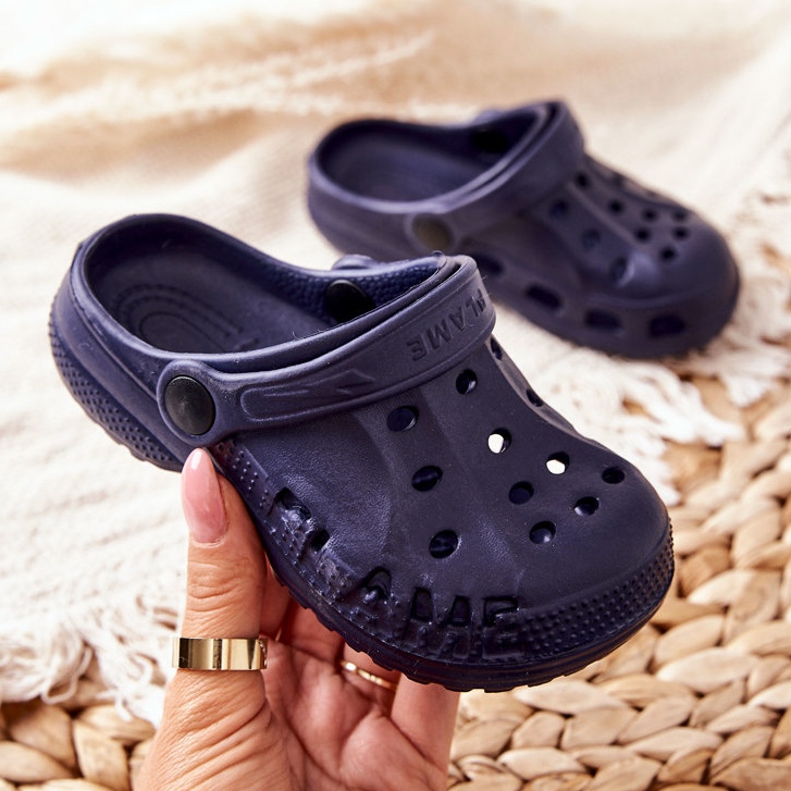 Flameshoes Pantuflas de Casa Infantil Crocs Azul Marino 1