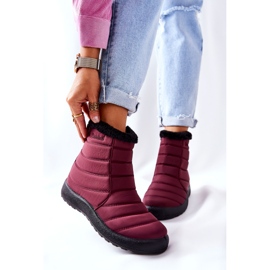 PE1 Botas de nieve con aislamiento de mujer Burgundy Mezyss rojo 6