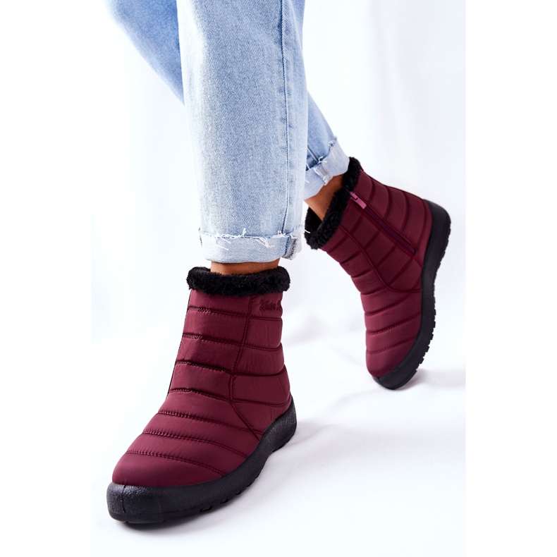 PE1 Botas de nieve con aislamiento de mujer Burgundy Mezyss rojo 1