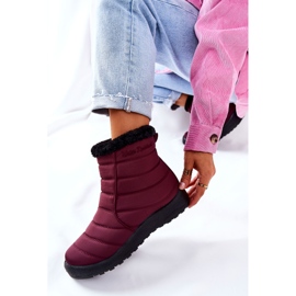 PE1 Botas de nieve con aislamiento de mujer Burgundy Mezyss rojo 4