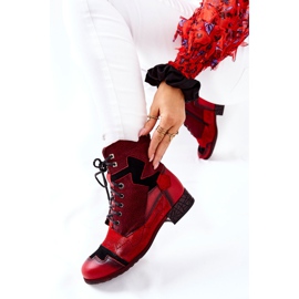 Botas cálidas de piel para mujer Maciejka Red 04625-08 rojo 7
