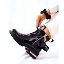 PM1 Botas clásicas lacadas con raya lorie negra negro 1 PM1 Botas clásicas lacadas con raya lorie negra negro 1