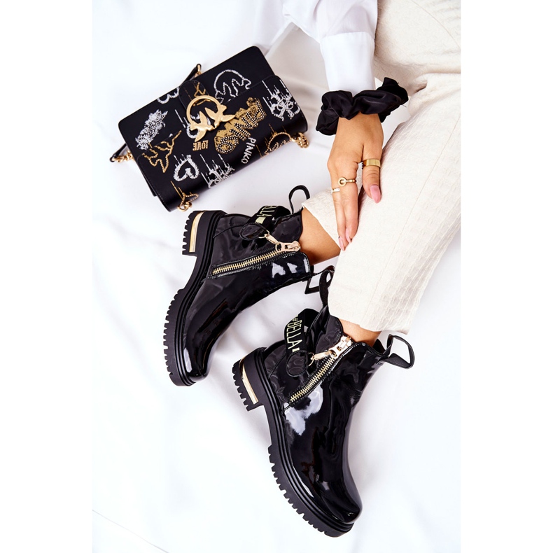 PM1 Botas clásicas lacadas con raya lorie negra negro 2 PM1 Botas clásicas lacadas con raya lorie negra negro 2