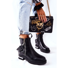 PS1 Botas negras de piel cálida Cortona con cremallera negro 3