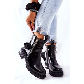 PS1 Botas Calientes Piel Lacada Con Cremallera Cortona Negra negro 6